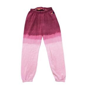 Aviator Nation Faded Berry Ombre Logo Jogger Track Sweat Pants XS